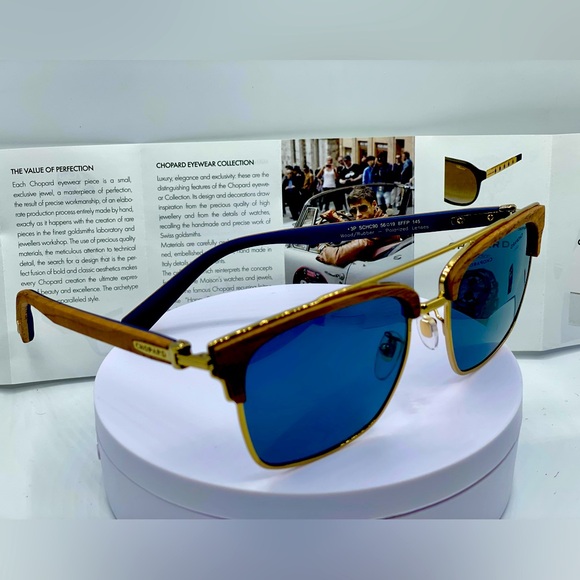 👑Chopard 🏆Sunglasses 3P SCHC 90 Wood/Rubber Polarized Lenses - Picture 10 of 16